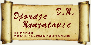 Đorđe Manzalović vizit kartica